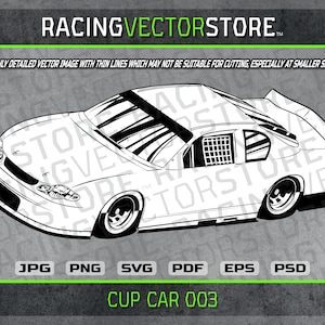 NASCAR cup race car highly detailed vector clipart image in .svg .ai .eps .pdf .png .jpg .psd & affinity