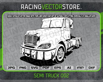 Semi truck highly detailed vector clipart image in .svg .ai .eps .pdf .png .jpg .dxf .affinity