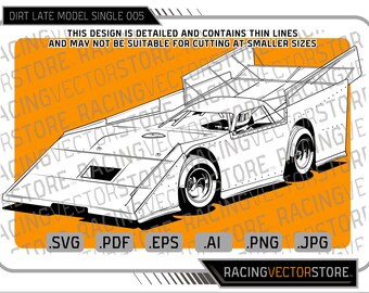 Dirt Modified Race Car Highly Detailed Image in .svg .ai .eps - Etsy