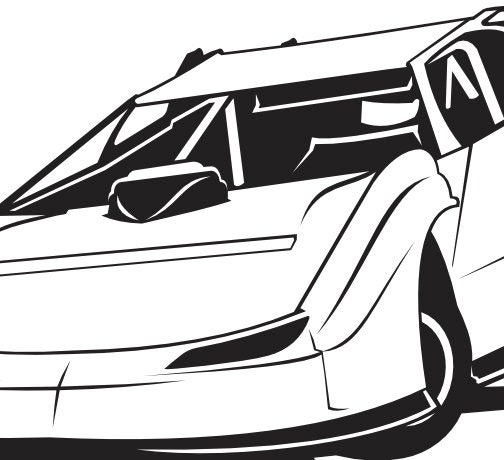 Late Model Dirt Race Car Vector Clipart Image Cuttable in .svg. Eps
