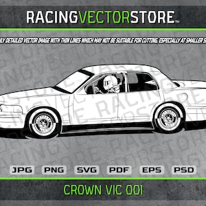 FORD Crown Victoria raceauto gedetailleerde vector clipartafbeelding in .svg .ai .eps .pdf .png .jpg .psd