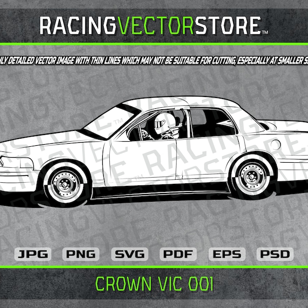 FORD Crown Victoria race car detailed vector image in .svg .ai .eps .pdf .png .jpg .psd