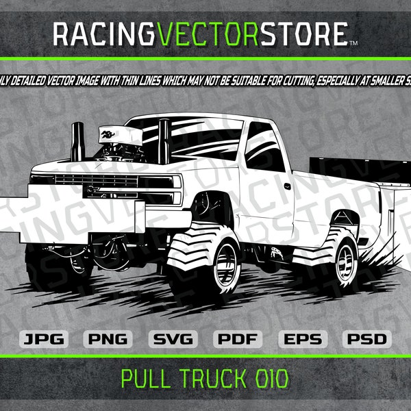 Pulling truck highly detailed vector image in .svg .eps .pdf .png .jpg .psd & affinity