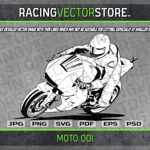 ロード レース バイク Moto GP の非常に詳細なベクター クリップアート画像 (.svg .ai .eps .pdf .png .jpg .psd)