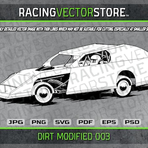 Gedetailleerde vectorafbeelding met vuilgemodificeerde raceauto in .svg .ai .eps .pdf .png .jpg .psd