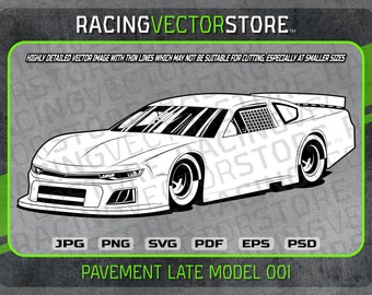 Pavement late model race car highly detailed vector image in .svg .ai .pdf .eps .png .jpg