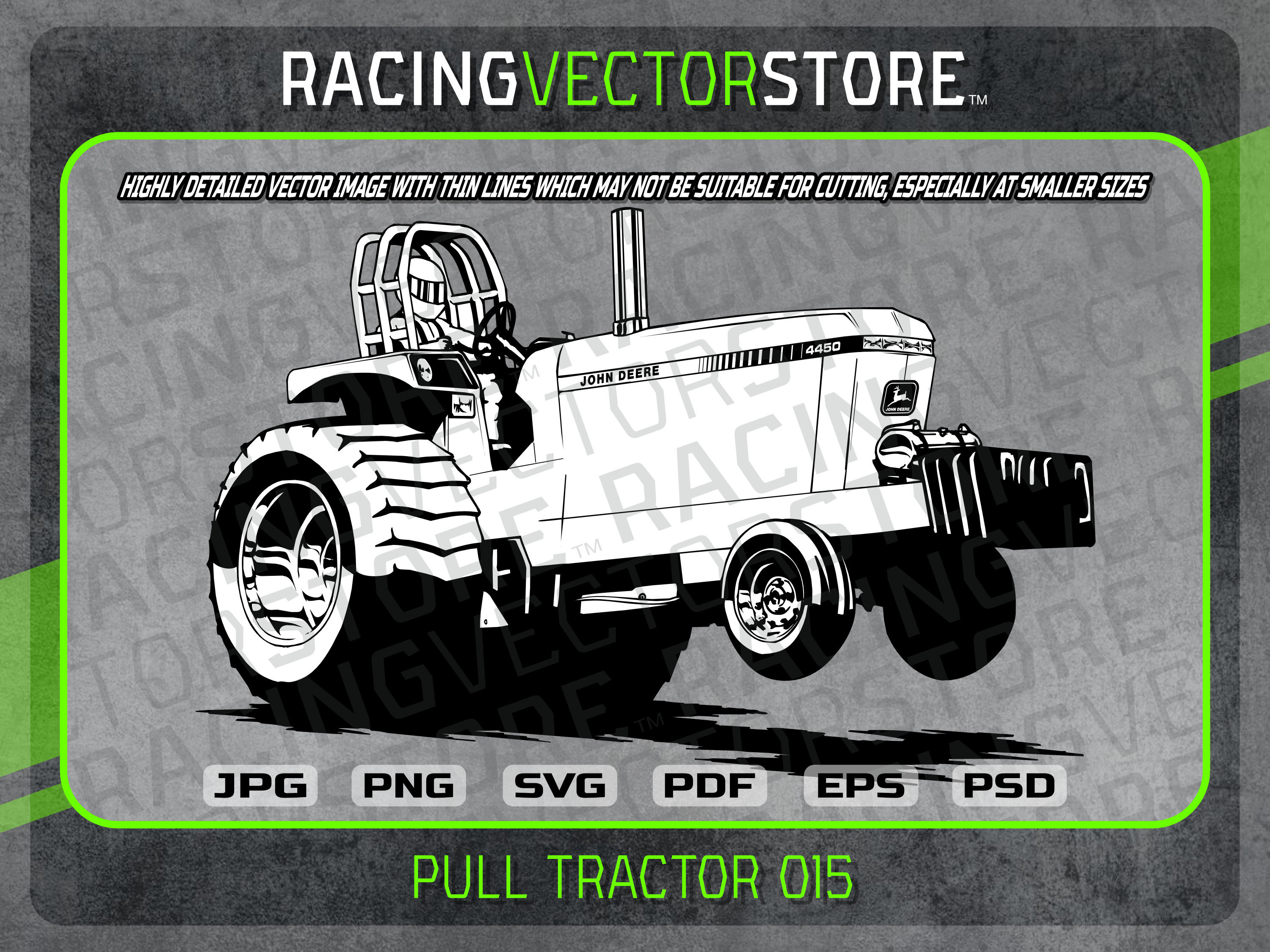 Pulling Tractor Highly Detailed Vector Image in .svg .eps .pdf .png