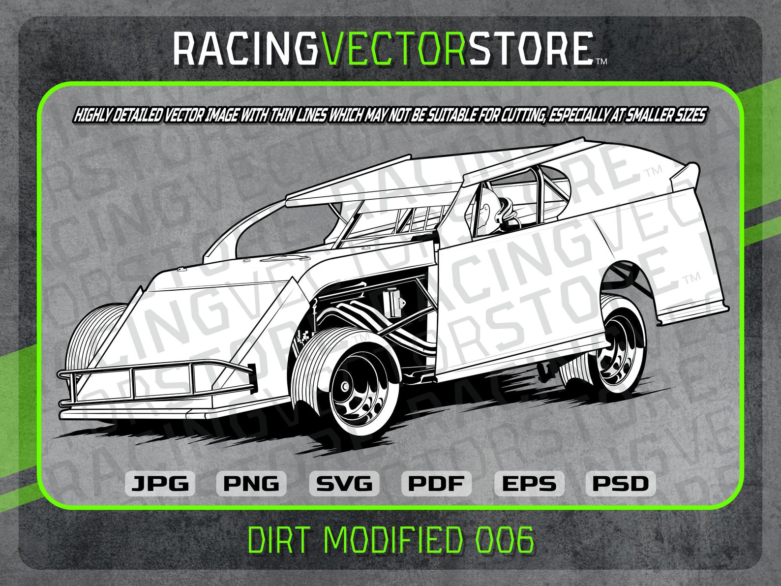 Dirt Modified Race Car Highly Detailed Image in .svg .ai .eps .pdf .png ...