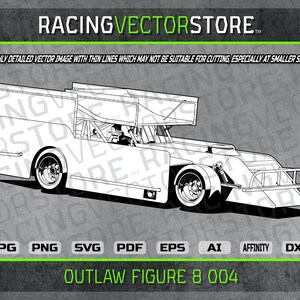 Outlaw figure 8 late model highly detailed vector clipart image in .svg .ai .pdf .eps .png .jpg .dxf & Affinity