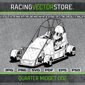 Quarter midget raceauto zeer gedetailleerde vector clipartafbeelding in .svg .ai .pdf .eps .png .jpg