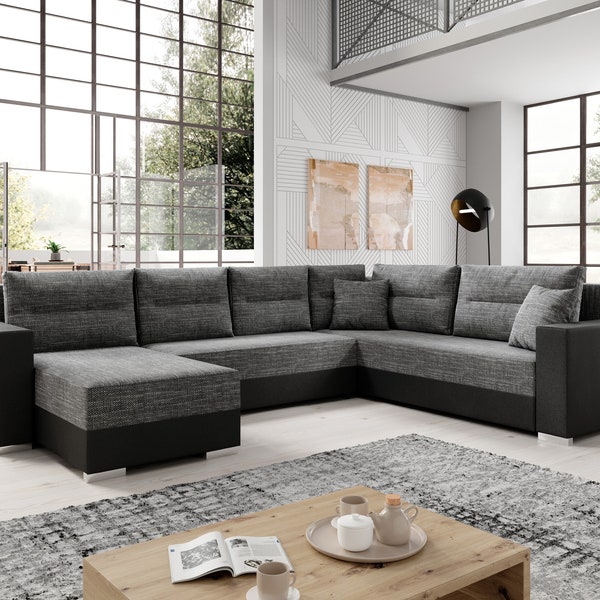 Couchgarnitur Sofa Sofagarnitur Captain U mit Schlaffunktion Wohnlandschaft