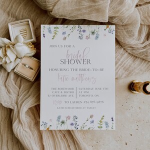 EVERLASTING Floral Spring Bridal Brunch Invitation Template | Wildflower Bridal Shower Invitation | Editable Boho Bridal Shower Invitation