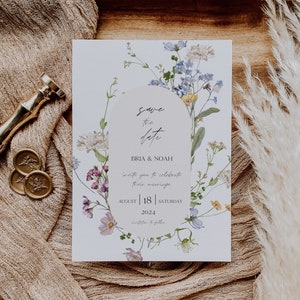 MILLIA Wildflower Save The Date Template Boho Save Our Date Floral Save The Date Template Editable & Printable Save The Date Invite image 2
