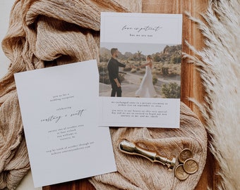 ALLIE Elopement Announcement Template | Boho Elopement Wedding Reception Invitation | We Eloped Photo Invite | Love Is Patient Invitation