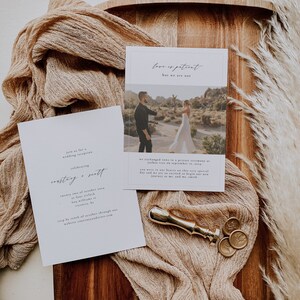 ALLIE Elopement Announcement Template | Boho Elopement Wedding Reception Invitation | We Eloped Photo Invite | Love Is Patient Invitation