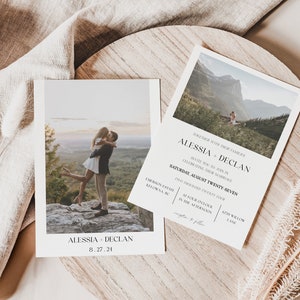 Minimalist Hochzeitseinladung Vorlage | Bearbeitbare Boho Hochzeitseinladungen | Schlichtes Hochzeit einladen Foto | Bearbeitbare Hochzeitseinladung