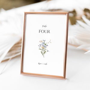 MILLIA Floral Wedding Table Numbers | Wildflower Table Numbers Template | Wedding Table Numbers | Reception Table Numbers | 5x7 | 4x6 | 3x5