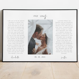 His & Her's Wedding Vows Keepsake Printable | Anniversary Gift | Our Wedding Vows Template Wall Art | Valentine's Day Gift For Him Or Her