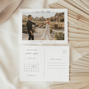Minimalistische Save The Date Postkarte | Save The Date Einladungskarte Vorlage | Boho Save Our Date Kalender | Minimale Hochzeit Save The Date