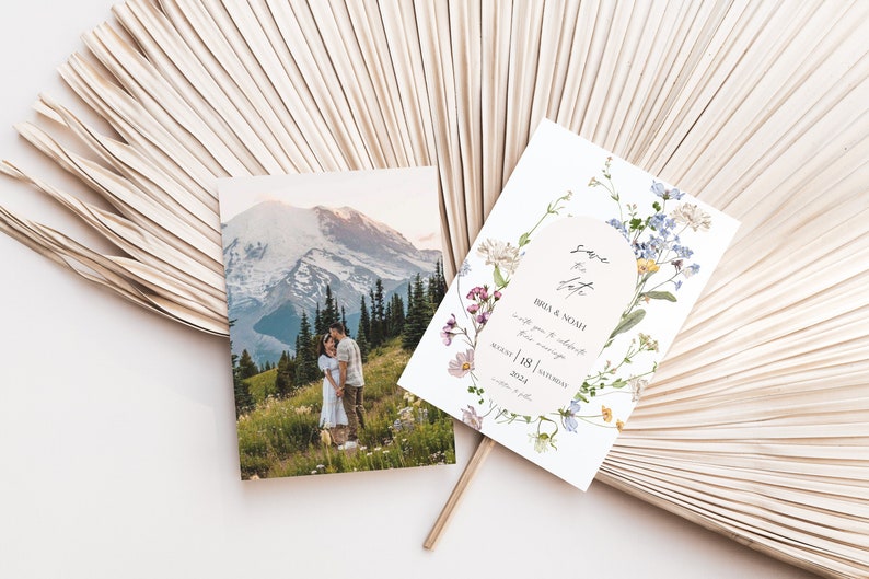 MILLIA Wildflower Save The Date Template Boho Save Our Date Floral Save The Date Template Editable & Printable Save The Date Invite image 1