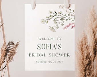 ISLA Wildflower Welcome Sign Poster | Bridal Shower Welcome Sign | Printable Floral Welcome Sign Template | Instant Download |