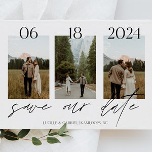 Modern Save The Date Template | Minimalist Boho Save Our Date | Photo Save the Date Template | Editable & Printable Save The Date Invitation