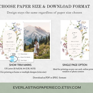 MILLIA Wildflower Save The Date Template Boho Save Our Date Floral Save The Date Template Editable & Printable Save The Date Invite image 5