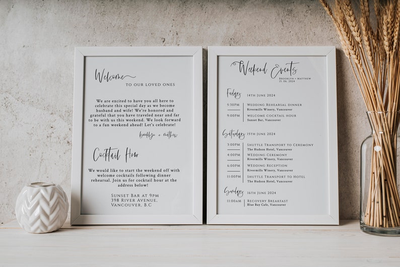 Wedding Events Timeline Template Front and back Program Template Wedding Program Template Editable Printable Instant Download image 4