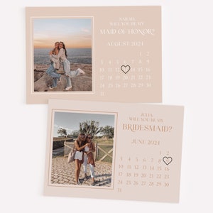 Boho Bridesmaid Proposal With Calendar Card | Will You Be My Bridesmaid | Maid of Honor Proposal | Editable & Printable Bridesmaid Proposal