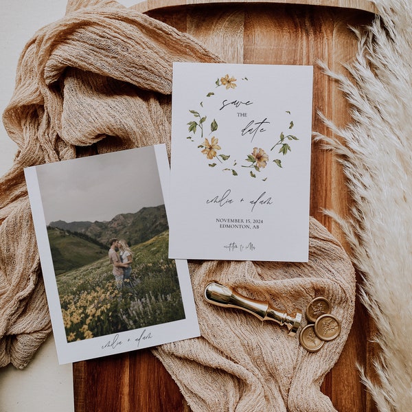 Sunflower Save the Date - Etsy