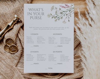 ISLA What's In Your Purse Bridal Shower Game | Minimalist Boho Wedding Shower | Editable & Printable | Minimalist Instant Download