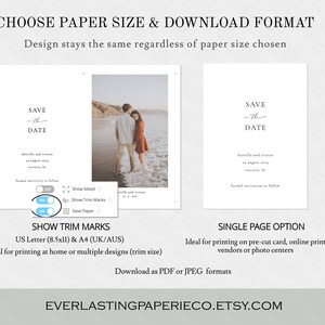 Save The Date Template Minimalist Wedding Save The Dates Printable Modern Save The Date Editable Save The Date Instant Download image 6