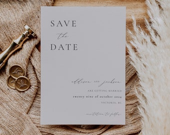 Modèle "Retenez cette date" minimaliste PIA | Réservez votre date moderne avec une invitation avec photo | Modèle "Retenez cette date" pour mariage | Téléchargement instantané