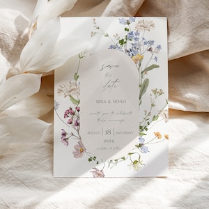 MILLIA Wildflower Save The Date Template Boho Save Our Date Floral Save The Date Template Editable & Printable Save The Date Invite image 3