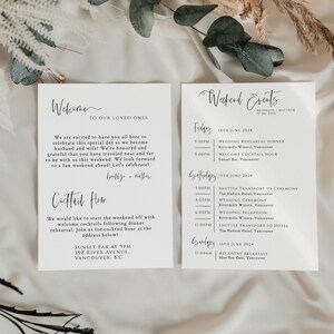 Wedding Events Timeline Template Front and back Program Template Wedding Program Template Editable Printable Instant Download image 3