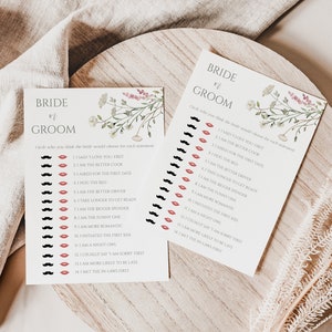 ISLA Bridal Shower He Said She Said Guessing Game | Bride or Groom Newlywed Game | Boho Wildflowers Bridal Shower l Floral Editable Template