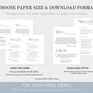 Wedding Events Timeline Template Front and back Program Template Wedding Program Template Editable Printable Instant Download image 7