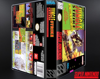 Jungle Strike - Estuche horizontal SNES - Sin juego - Estuche de almacenamiento de reemplazo y arte de caja