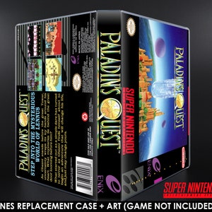 Paladin&#39;s Quest - SNES Horizontal Case - No Game - Replacement Storage Case & Box Art