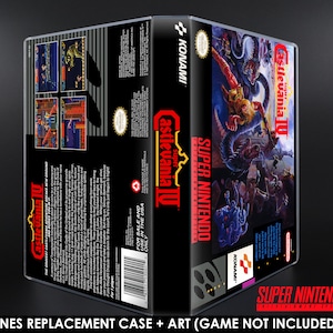 Super Castlevania IV 4 - SNES Horizontal Case - No Game - Replacement Storage Case & Box Art