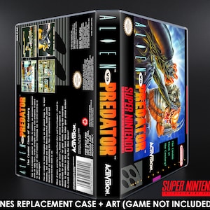 Alien vs Predator - SNES Horizontal Case - No Game - Replacement Storage Case & Box Art