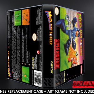 Mega Man Soccer - SNES Horizontal Case - No Game - Replacement Storage Case & Box Art