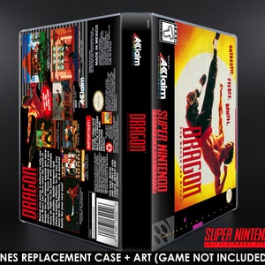 Dragon The Bruce Lee Story - SNES Horizontal Case - No Game - Replacement Storage Case & Box Art