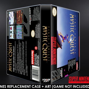 Final Fantasy Mystic Quest - SNES horizontale behuizing - geen spel - vervangende opbergdoos en doos Art