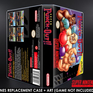 Super Punch Out - SNES Poziome etui - Bez gry - Zamienne etui do przechowywania i grafika na pudełku