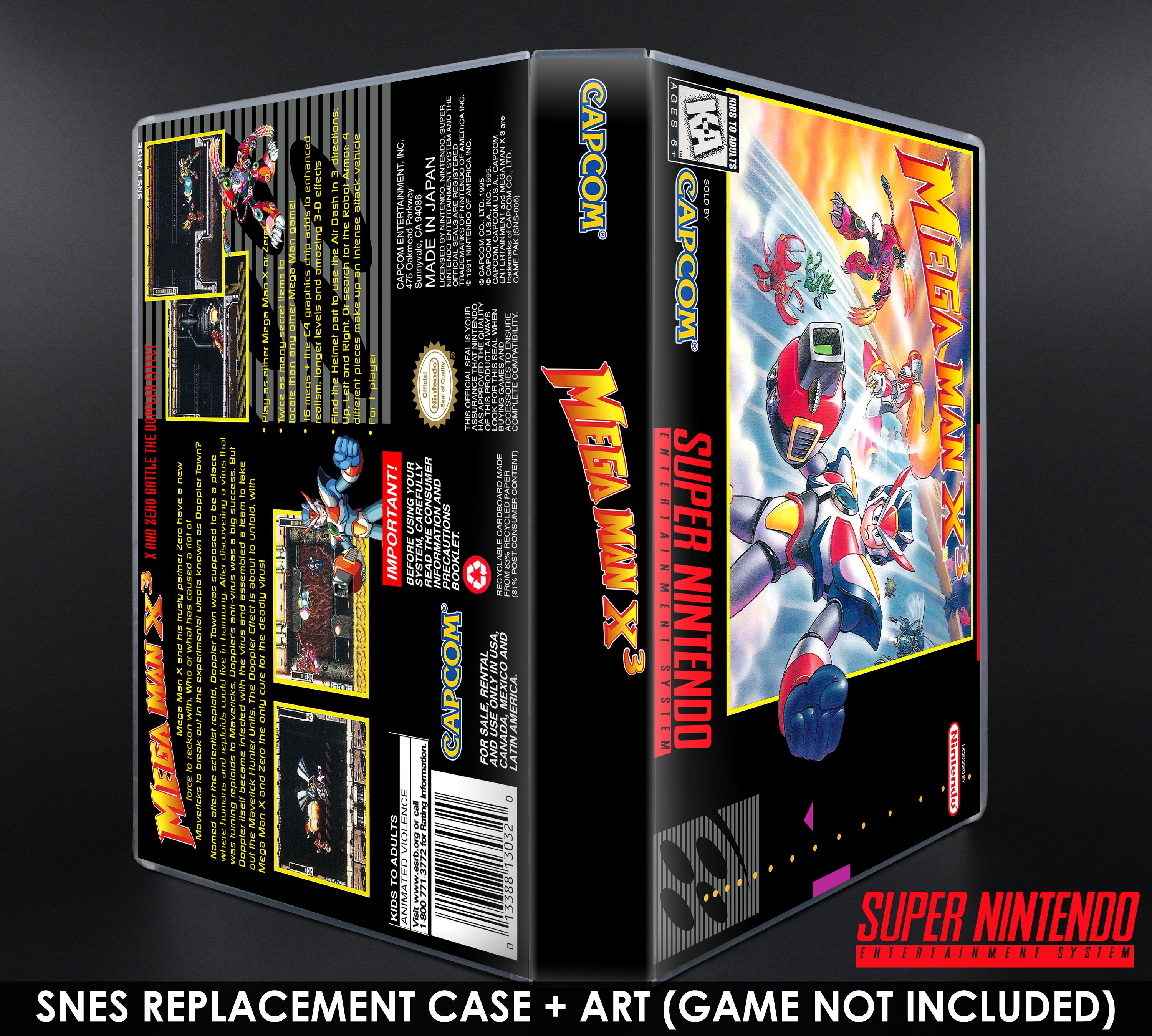 Mega Man X3 - SNES Horizontal Case - No Game - Replacement