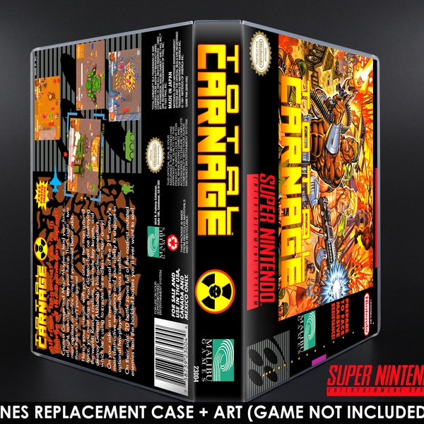 Total Carnage - SNES Horizontal Case - No Game - Replacement Storage Case & Box Art