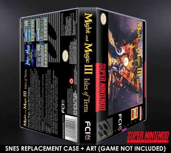 Might and Magic III 3 Isles of Terra - SNES Horizontal Case Might and Magic III 3 Isles of Terra - SNES Horizontal Case