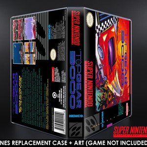Top Gear 3000 - SNES Horizontal Case - No Game - Replacement Storage Case & Box Art