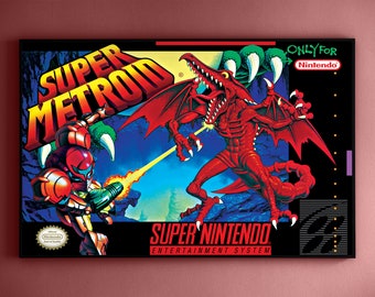 Super Metroid Poster SNES Box Art Print Video Game 11 x 17 &quot; Restoration